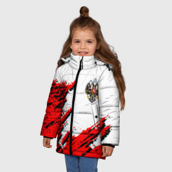Куртка зимняя для девочки Россия герб империя, цвет: 3D-светло-серый — фото 2