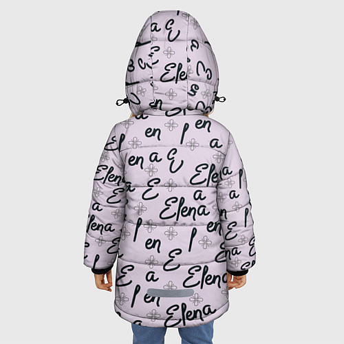 Зимняя куртка для девочки Елена и цветок / 3D-Светло-серый – фото 4