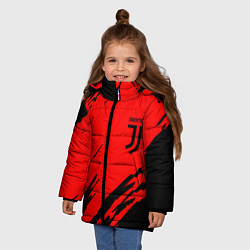 Куртка зимняя для девочки Juventus краски спорт фк, цвет: 3D-черный — фото 2