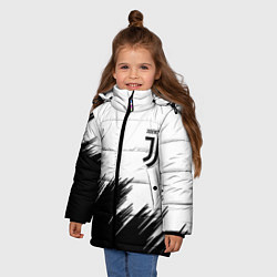 Куртка зимняя для девочки Ювентус краски спорт, цвет: 3D-красный — фото 2