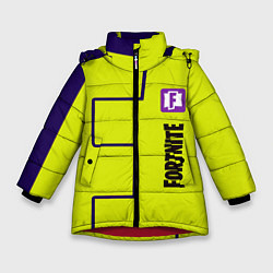 Куртка зимняя для девочки Fortnite logo yellow game, цвет: 3D-красный