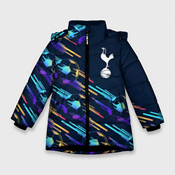 Куртка зимняя для девочки Tottenham градиентные мячи, цвет: 3D-черный