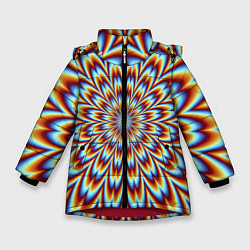 Зимняя куртка для девочки Оптическая иллюзия в виде цветка