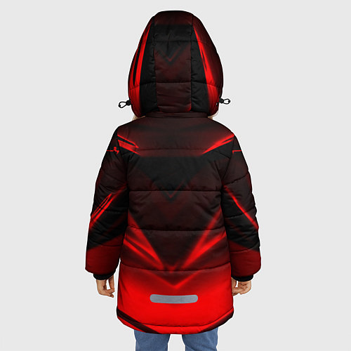 Зимняя куртка для девочки Geometry stripes line / 3D-Светло-серый – фото 4