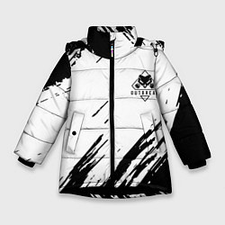 Куртка зимняя для девочки Rainbow six текстура краски штрихи, цвет: 3D-черный