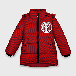 Куртка зимняя для девочки Inter отпечатки, цвет: 3D-красный