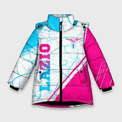 Куртка зимняя для девочки Lazio neon gradient style вертикально, цвет: 3D-черный