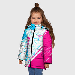 Куртка зимняя для девочки Lazio neon gradient style вертикально, цвет: 3D-черный — фото 2