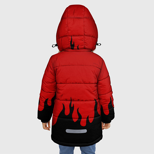 Зимняя куртка для девочки NBA огонь спорт текстура / 3D-Светло-серый – фото 4