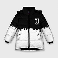 Куртка зимняя для девочки Juventus белый огонь текстура, цвет: 3D-черный