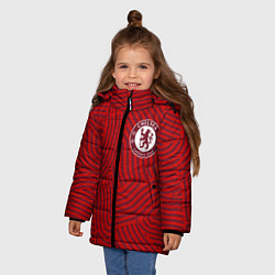 Куртка зимняя для девочки Chelsea отпечатки, цвет: 3D-красный — фото 2