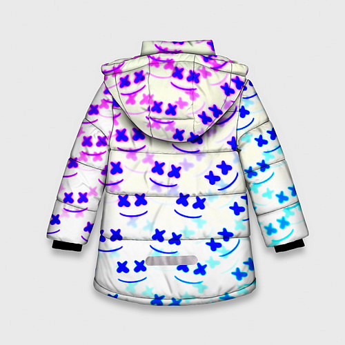 Зимняя куртка для девочки Marshmello pattern neon / 3D-Красный – фото 2