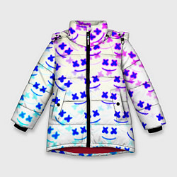 Куртка зимняя для девочки Marshmello pattern neon, цвет: 3D-красный