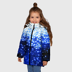 Куртка зимняя для девочки Поврежденный цифровой скин - осыпающиеся пиксели, цвет: 3D-черный — фото 2