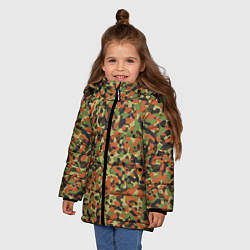 Куртка зимняя для девочки Пятнистый камуфляжный паттерн, цвет: 3D-черный — фото 2