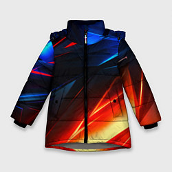 Куртка зимняя для девочки Geometry stripes neon steel, цвет: 3D-светло-серый