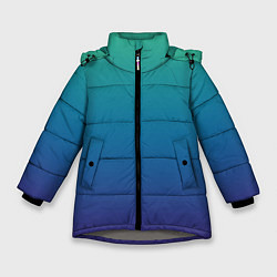 Куртка зимняя для девочки Градиент зелёно-фиолетовый, цвет: 3D-светло-серый