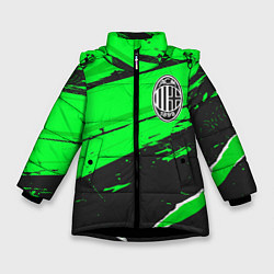 Куртка зимняя для девочки AC Milan sport green, цвет: 3D-черный