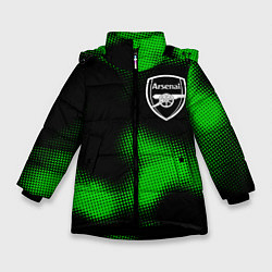 Куртка зимняя для девочки Arsenal sport halftone, цвет: 3D-черный