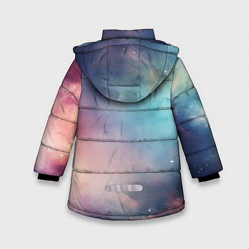 Зимняя куртка для девочки Нежный космос / 3D-Красный – фото 2