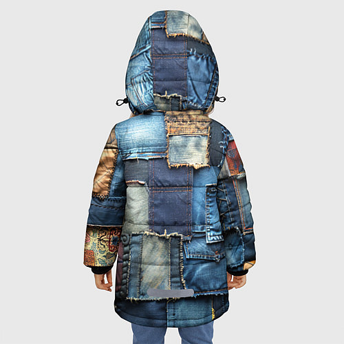 Зимняя куртка для девочки Значок архитектора на джинсах / 3D-Светло-серый – фото 4