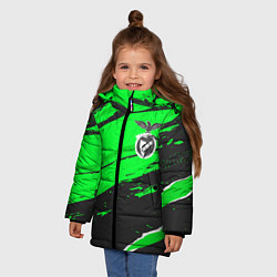 Куртка зимняя для девочки Benfica sport green, цвет: 3D-черный — фото 2
