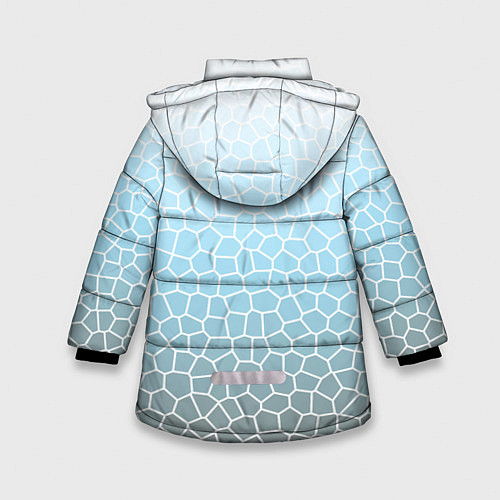 Зимняя куртка для девочки Светлый серо-голубой паттерн мозаика / 3D-Светло-серый – фото 2