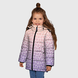 Куртка зимняя для девочки Паттерн мозаика светло-сиреневый, цвет: 3D-светло-серый — фото 2