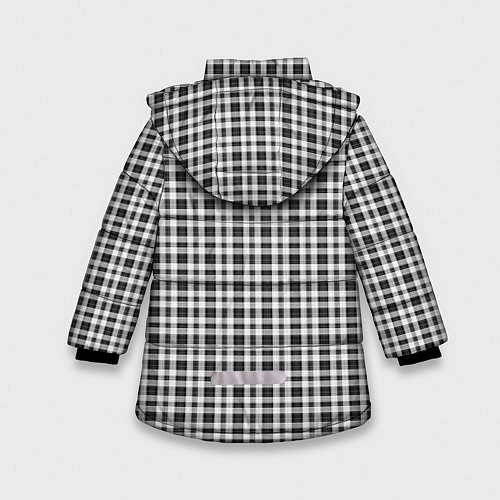 Зимняя куртка для девочки Серо-белый клетчатый / 3D-Светло-серый – фото 2