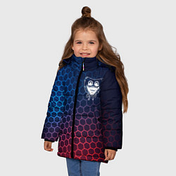 Куртка зимняя для девочки Poppy Playtime неоновые соты, цвет: 3D-черный — фото 2