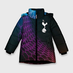 Куртка зимняя для девочки Tottenham футбольная сетка, цвет: 3D-черный