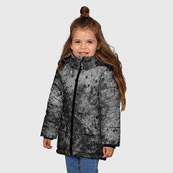 Куртка зимняя для девочки Абстракция - серый пунш, цвет: 3D-черный — фото 2