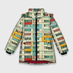 Куртка зимняя для девочки Яркая панелька, цвет: 3D-красный