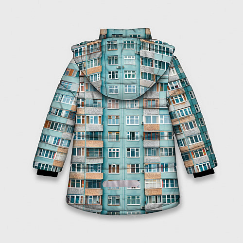 Зимняя куртка для девочки Хрущёвка в голубых тонах / 3D-Светло-серый – фото 2