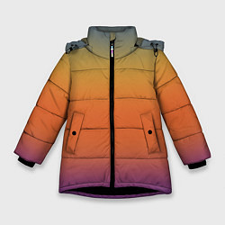 Куртка зимняя для девочки Градиент цвета заката, цвет: 3D-черный