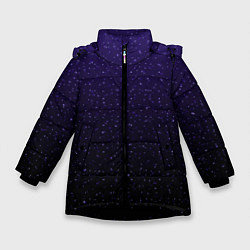 Куртка зимняя для девочки Градиент ночной фиолетово-чёрный, цвет: 3D-черный