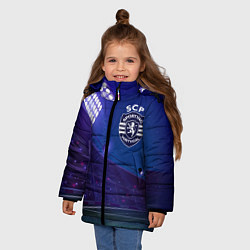 Куртка зимняя для девочки Sporting ночное поле, цвет: 3D-черный — фото 2