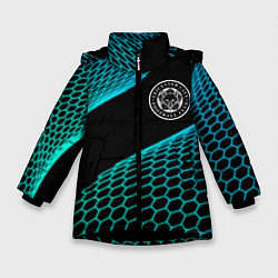 Куртка зимняя для девочки Leicester City football net, цвет: 3D-черный