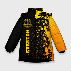 Куртка зимняя для девочки Everton - gold gradient по-вертикали, цвет: 3D-черный