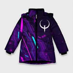 Куртка зимняя для девочки Quake neon gaming, цвет: 3D-черный