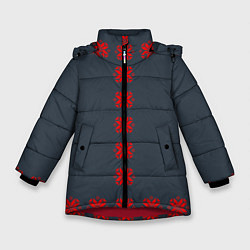 Куртка зимняя для девочки Этно - темный, цвет: 3D-красный