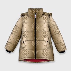 Зимняя куртка для девочки Коричневый градиент с узором