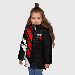 Куртка зимняя для девочки Nissan GTR - Cyber, цвет: 3D-красный — фото 2