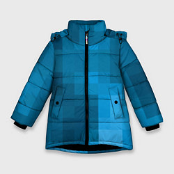 Куртка зимняя для девочки Minecraft water cubes, цвет: 3D-черный