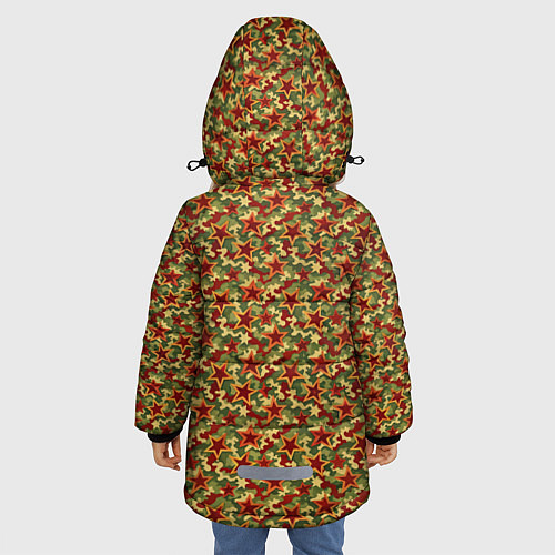 Зимняя куртка для девочки Камуфляж победы / 3D-Светло-серый – фото 4