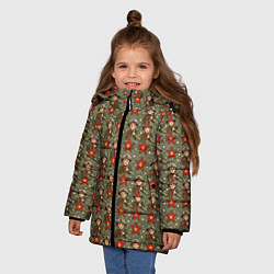 Куртка зимняя для девочки 9 мая солдаты паттерн, цвет: 3D-светло-серый — фото 2