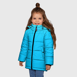 Куртка зимняя для девочки Мягкий градиент ярко-голубой, цвет: 3D-светло-серый — фото 2