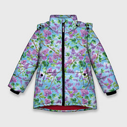 Куртка зимняя для девочки Фиолетовая сирень, цвет: 3D-красный