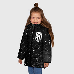 Куртка зимняя для девочки Atletico Madrid sport на темном фоне вертикально, цвет: 3D-черный — фото 2