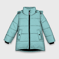Куртка зимняя для девочки Светлый бирюзовый паттерн однотонный, цвет: 3D-черный